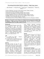 Osseointegrated prosthetic limb for amputees – Single stage surgery
