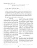 Seasonal changes in recruitment of Pteria penguin in north Queensland, Australia