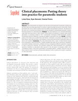 Clinical placements: putting theory into practice for paramedic students