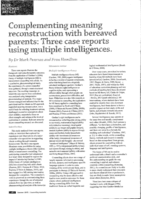 Complementing meaning reconstruction with bereaved parents: Three case reports using multiple intelligences