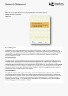 The Current State of Indonesian Language Education in Australian Schools