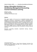 Using simulation activity in an introductory management accounting course to enhance learning