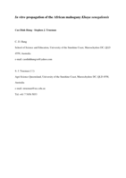 In vitro propagation of the African mahogany Khaya senegalensis