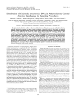 Distribution of Chlamydia pneumoniae DNA in atherosclerotic carotid arteries: Significance for sampling procedures