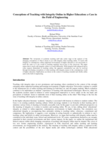 Conceptions of Teaching with Integrity Online in Higher Education: a Case in the Field of Engineering