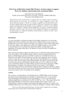 First Year at Risk Intervention Pilot Project: An intervention to support first year students experiencing early assessment failure