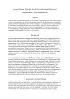 Account Planning - What Role Does it Play in Advertising Effectiveness?