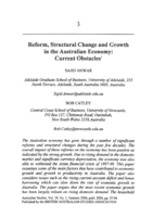 Reform, Structural Change and Growth in Australian Economy