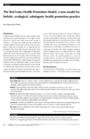 The Red Lotus Health Promotion Model: a new model for holistic, ecological, salutogenic health promotion practice