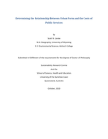 Determining the Relationship Between Urban Form and the Costs of Public Services