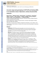 Accurate, Large-Scale Genotyping of 5HTTLPR and Flanking Single Nucleotide Polymorphisms in an Association Study of Depression, Anxiety, and Personality Measures