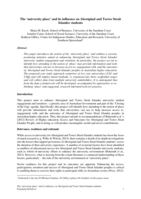 The ‘university place’ and its influence on Aboriginal and Torres Strait Islander students