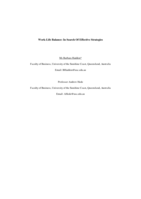 Work-life Balance: In search of effective strategies