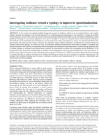 Interrogating resilience: towards a typology to improve its operationalization