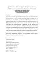 The Influence of Environmental Protection Authority Prosecutions on Corporate Environmental Disclosures