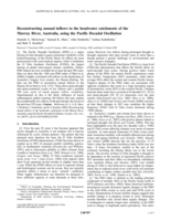 Reconstructing annual inflows to the headwater catchments of the Murray River, Australia, using the Pacific Decadal Oscillation