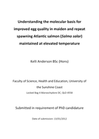 Understanding the molecular basis for improved egg quality in maiden and repeat spawning Atlantic salmon (Salmo salar) maintained at elevated temperature