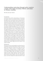Understanding curriculum through policy analysis: A study of the upper secondary History curriculum in Western Australia