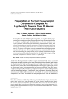 Preparation of Former Heavyweight Oarsmen to Compete As Lightweight Rowers Over 16 Weeks: Three Case Studies