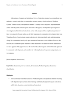 Organic and institutional views of learning in Northern Uganda: Toward a theory of dichotomous education in postwar contexts