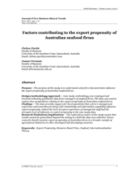 Factors contributing to the export propensity of Australian seafood firms
