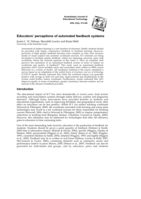 Educator's perceptions of automated feedback systems