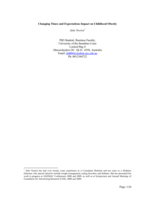Changing Times and Expectations Impact on Childhood Obesity