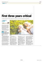 First three years critical: A child’s development is heavily influenced by experiences and relationships up to the age of three
