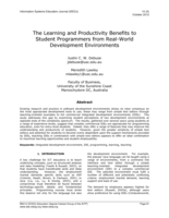 The Learning and Productivity Benefits to Students Programmers from Real-World Development Environments