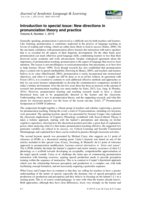 Introduction to special issue: New directions in pronunciation theory and practice