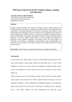 Will insects inherit the earth? Climate change, sociology and education