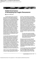 Global Governance: A Developing but Fragile Phenomenon