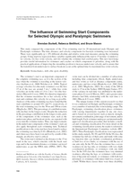 The Influence of Swimming Start Components for Selected Olympic and Paralympic Swimmers