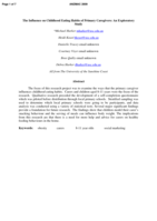 The influence on childhood eating habits of primary caregivers: An exploratory study