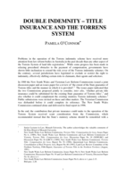 Double Indemnity - Title Insurance & the Torrens System