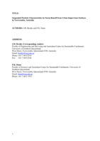 Suspended particle characteristics in storm runoff from urban impervious surfaces in Toowoomba, Australia