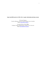 Improving HRM practice in SME's: How to apply relationship marketing concepts