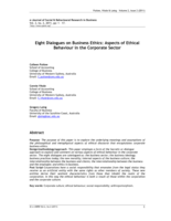 Eight Dialogues on Business Ethics: Aspects of Ethical Behaviour in the Corporate Sector