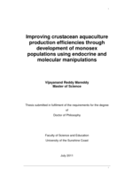 Improving crustacean aquaculture production efficiencies through development of monosex populations using endocrine and molecular manipulations