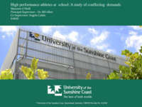 High performance athletes at high school: A study in conflicting demands