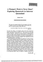 A woman's work is never done?: Exploring housework in interwar Queensland