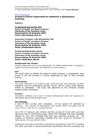 Access to clinical supervision by midwives in Queensland, Australia