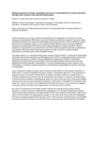 Building capacity for change: Embedding education for sustainability into Teacher Education through action research and networked partnerships