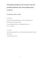 Encapsulation technology for short-term preservation and germplasm distribution of the African mahogany Khaya senegalensis