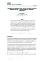 Leading Learning Design: Investigating Program Leaders' Initial Conceptions Of Graduate Attributes