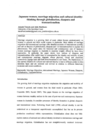 Japanese women, marriage migration and cultural identity: thinking through globalisation, diaspora and transnationalism