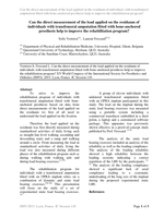 Can the direct measurement of the load applied on the residuum of individuals with transfemoral amputation fitted with bone-anchored prosthesis help to improve the rehabilitation program?