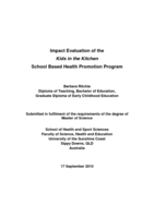 Impact Evaluation of the Kids in the Kitchen School Based Health Promotion Program