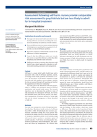 Assessment following self-harm: nurses provide comparable risk assessment to psychiatrists but are less likely to admit for in-hospital treatment
