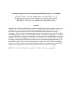 Community Engagement and the International Student Experience: A Definition